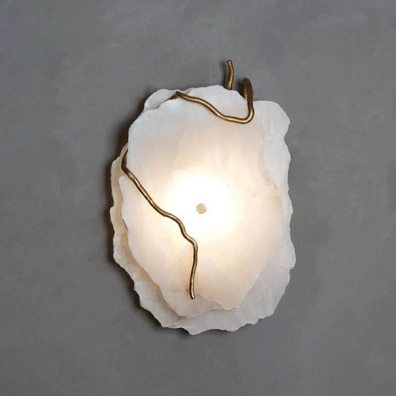 Gilded Branch Alabaster Wall Lamp - Image 5