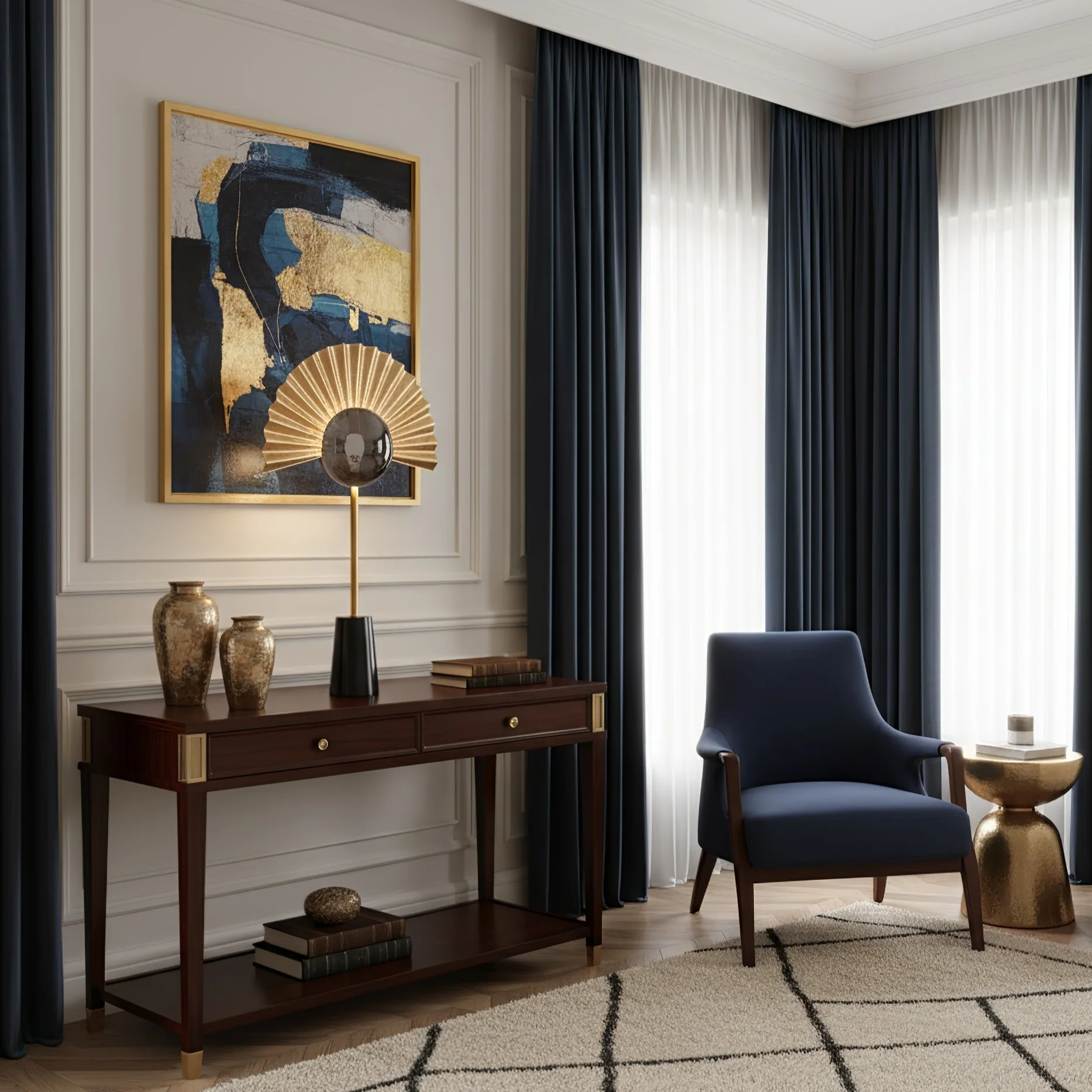 Gilded Fan Table Lamp - Image 3
