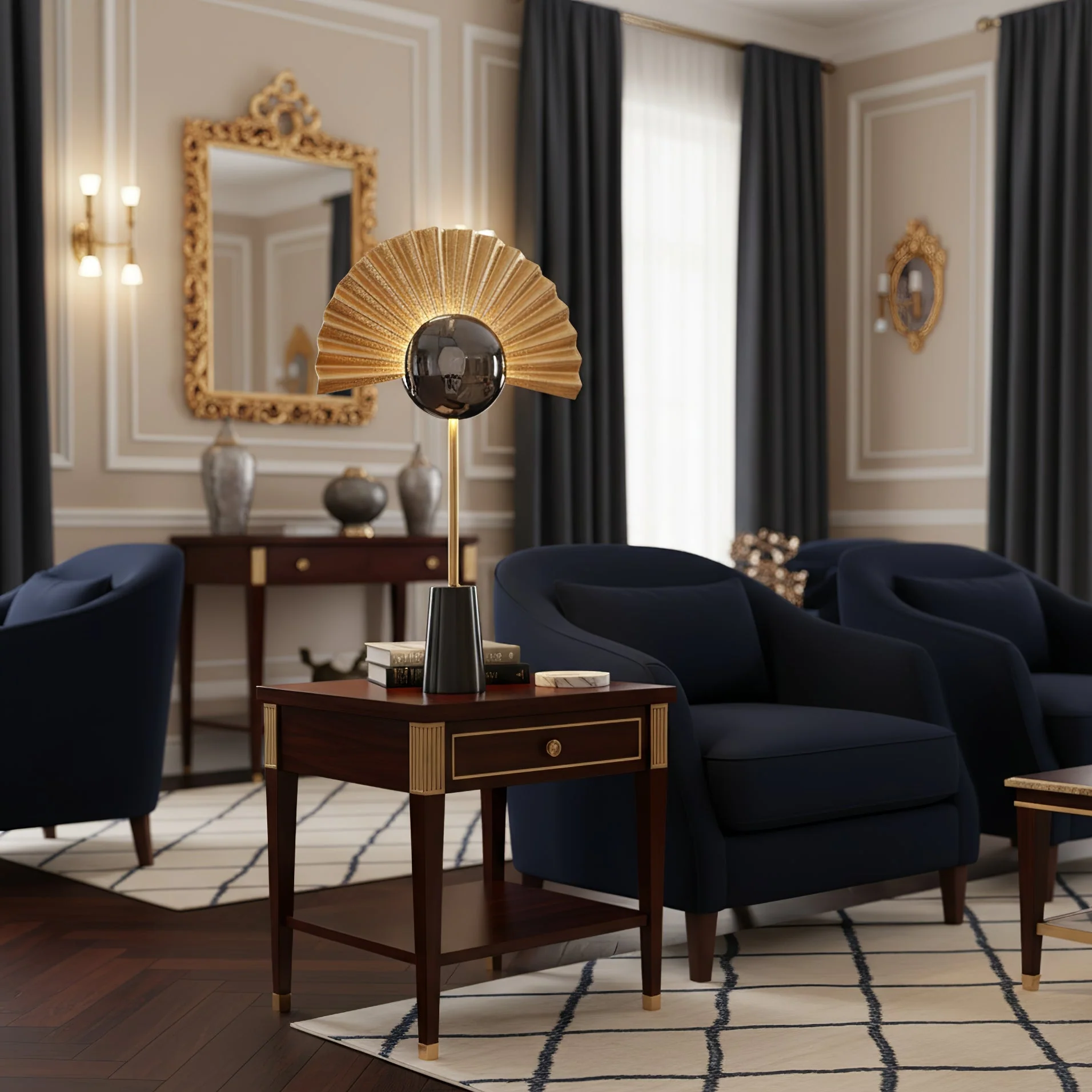 Gilded Fan Table Lamp - Image 7
