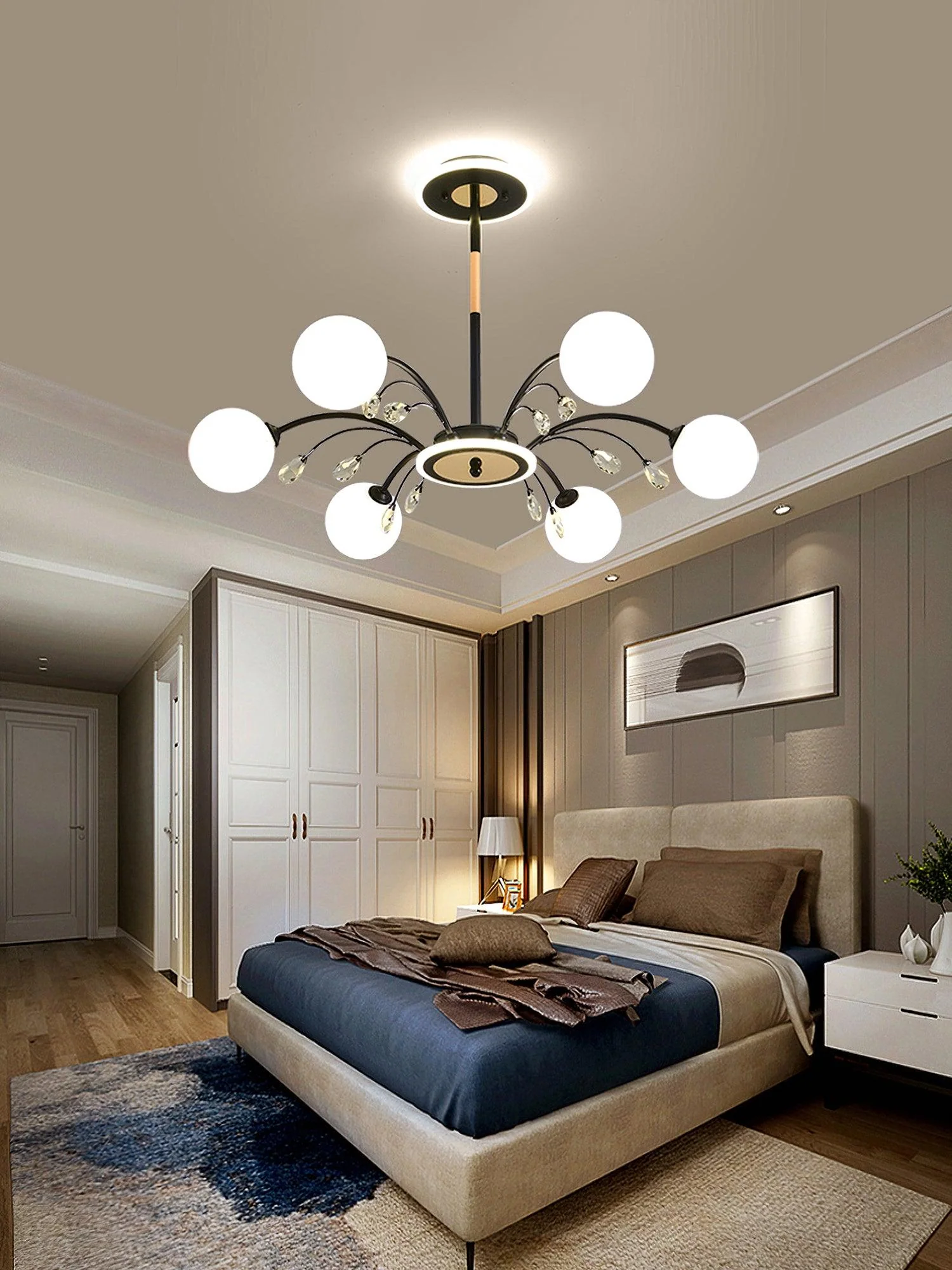 Glamorous Glass Raindrop Chandeliers - Image 5