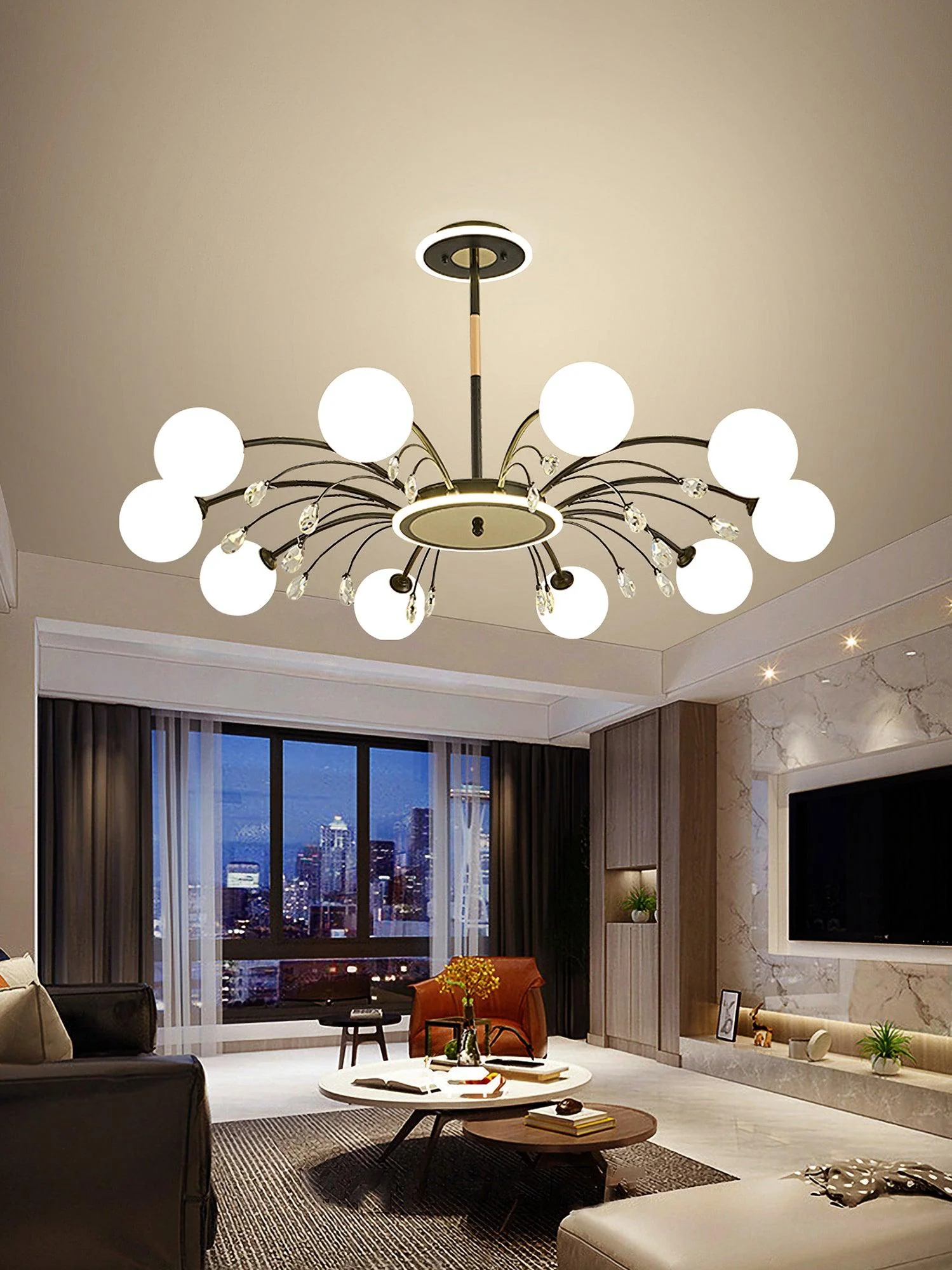 Glamorous Glass Raindrop Chandeliers - Image 6
