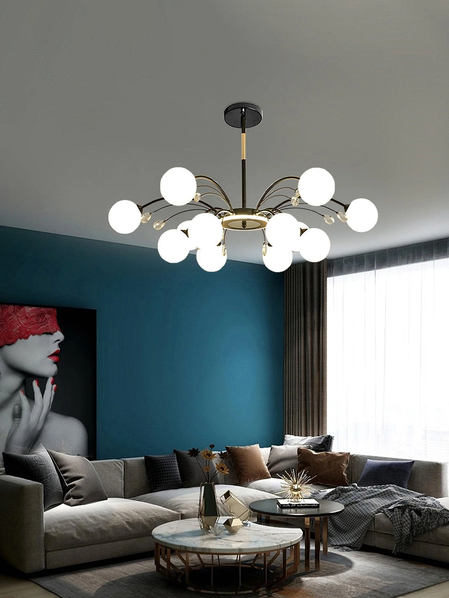Glamorous Glass Raindrop Chandeliers - Image 7