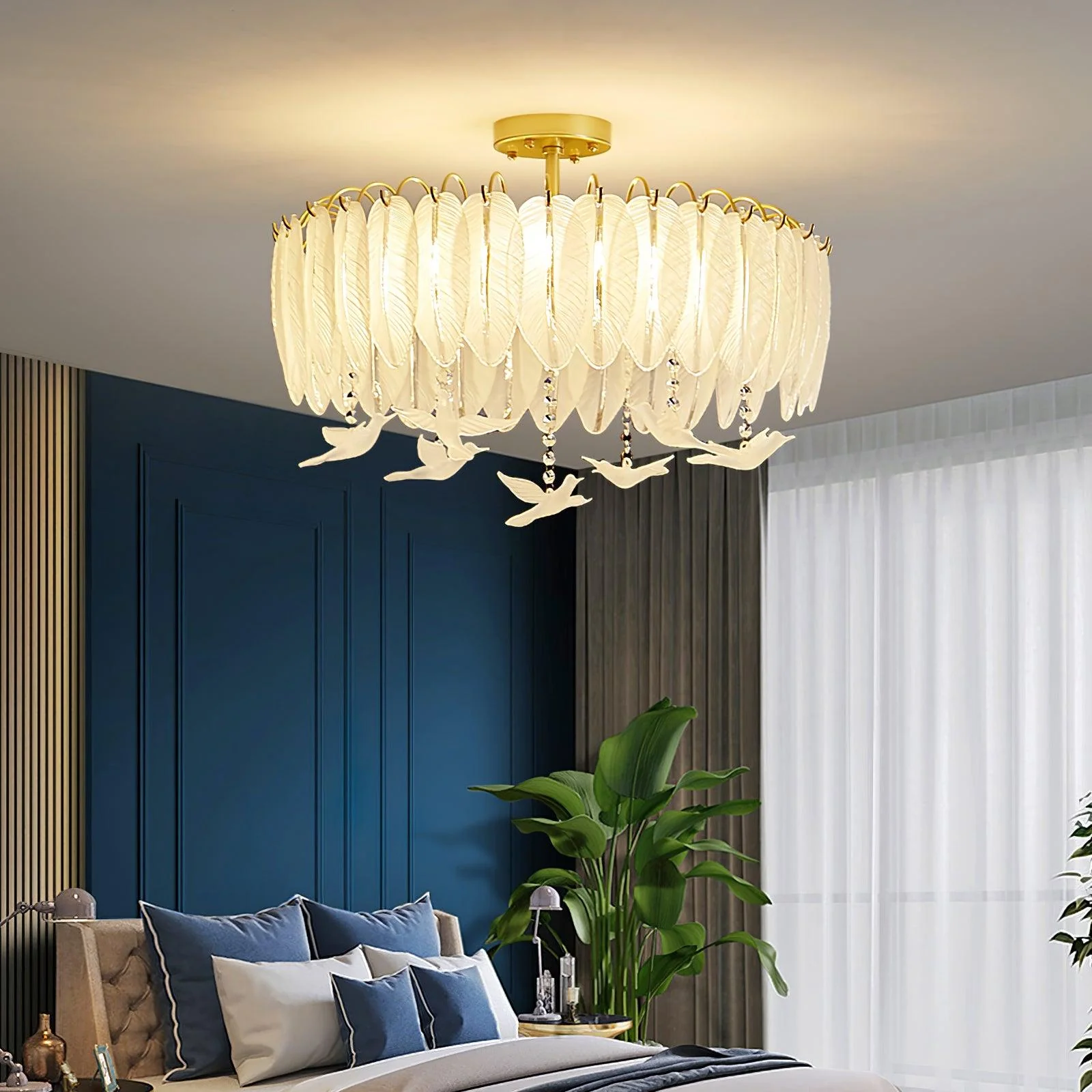 Glass Feather Ceiling Light - Image 15