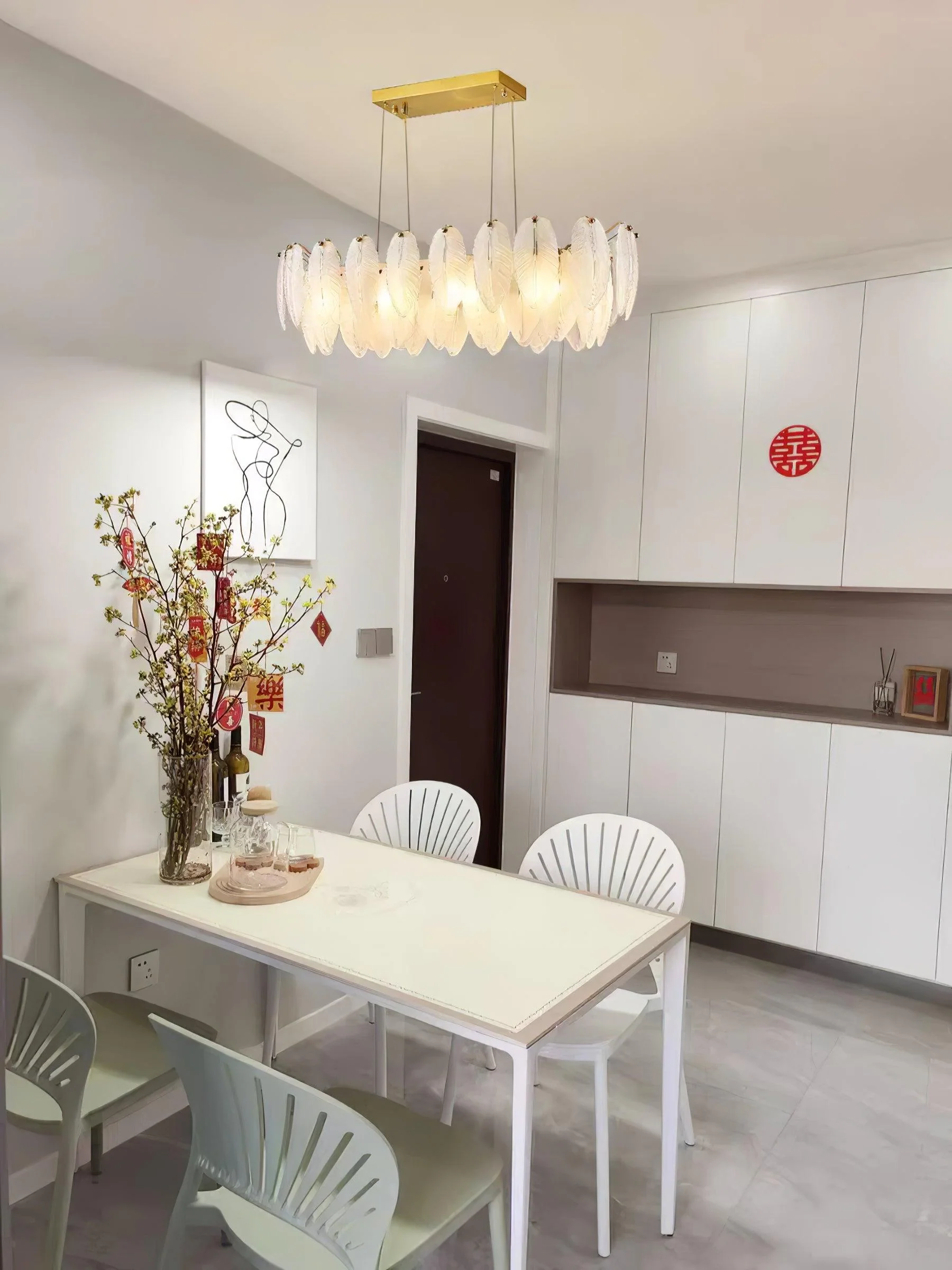 Glass Feather Chandelier - Image 29