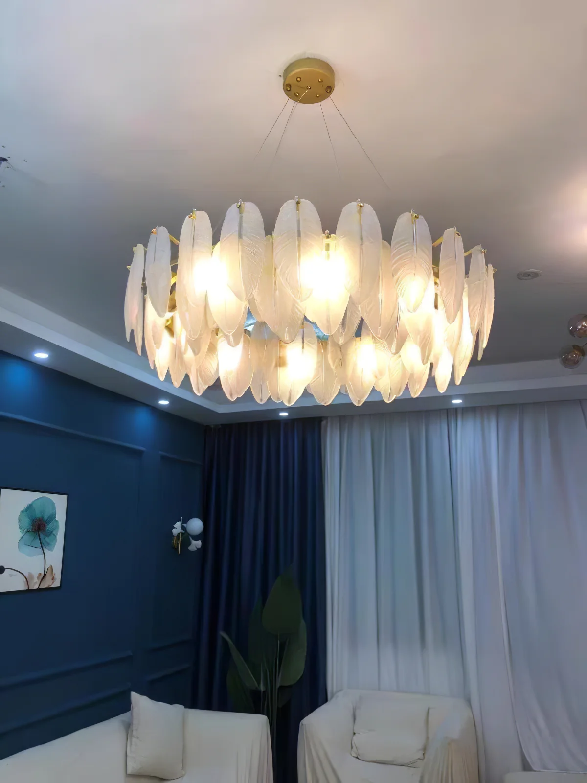 Glass Feather Chandelier - Image 51