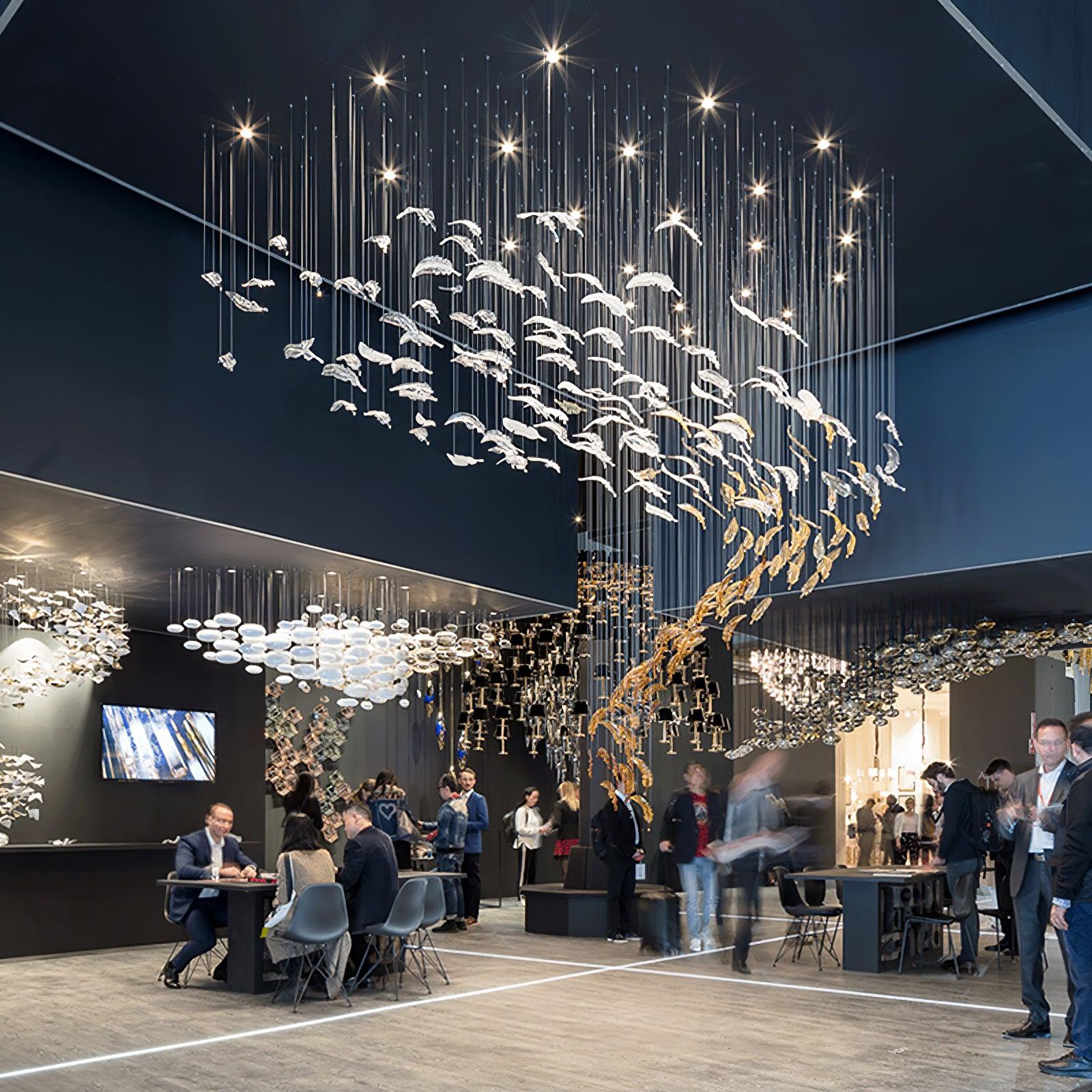 Glass Feathers Flying Chandelier - Image 4