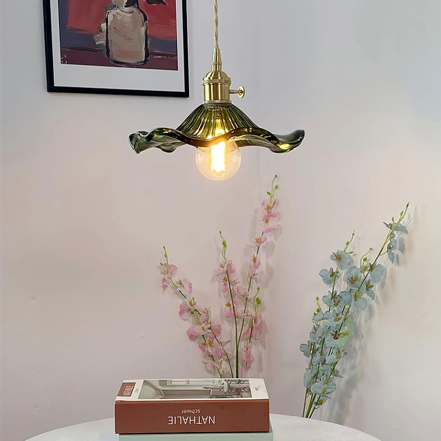 Glass Hibiscus Flower Swag Light - Image 10