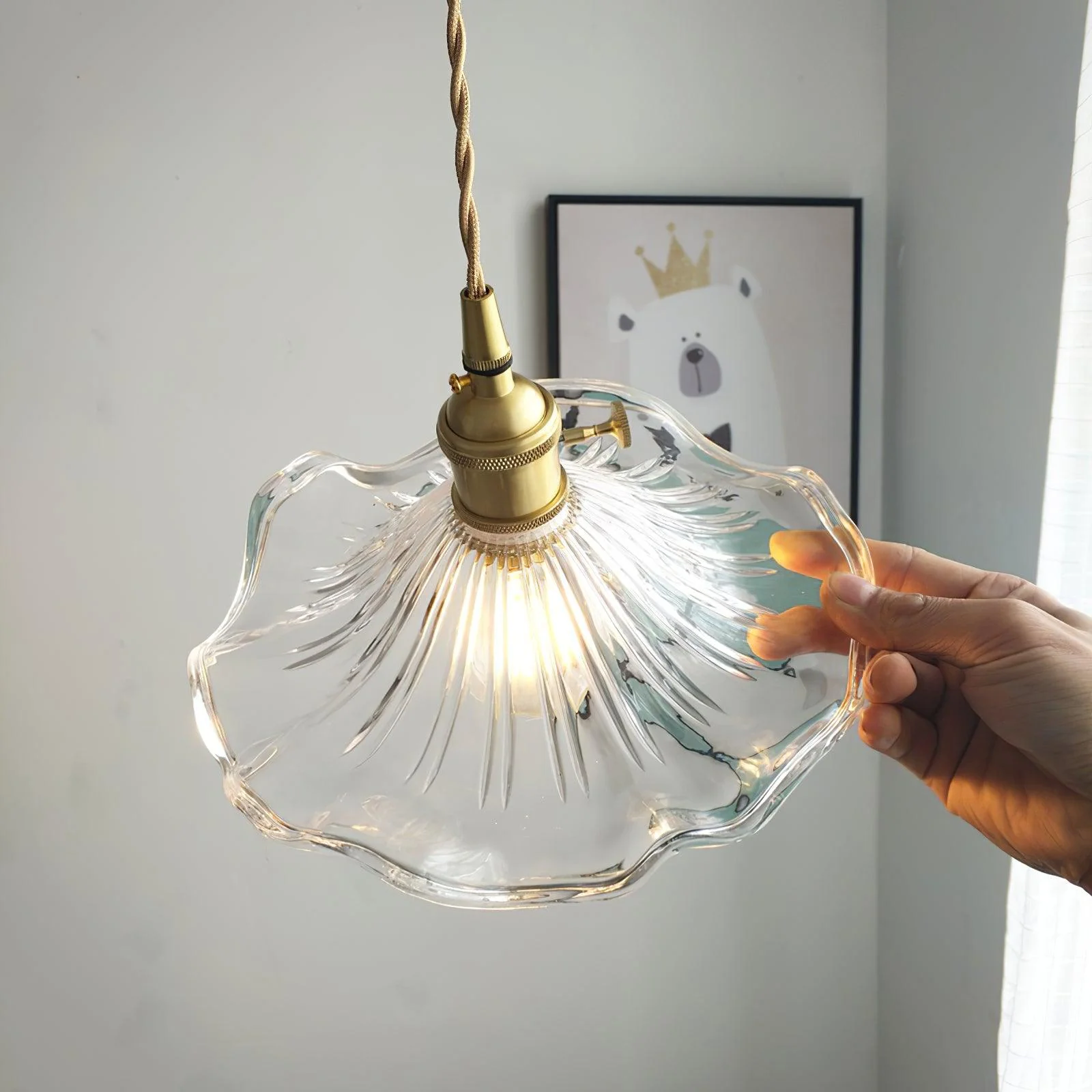 Glass Hibiscus Flower Swag Light - Image 17