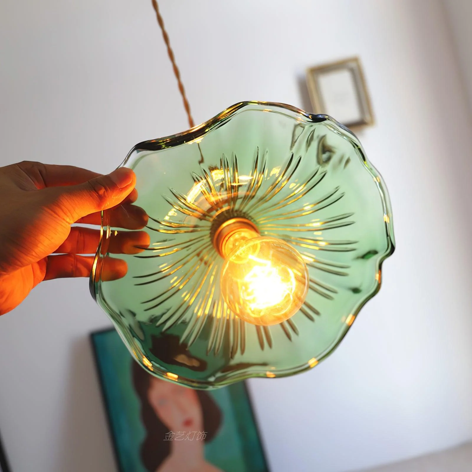 Glass Hibiscus Flower Swag Light - Image 18