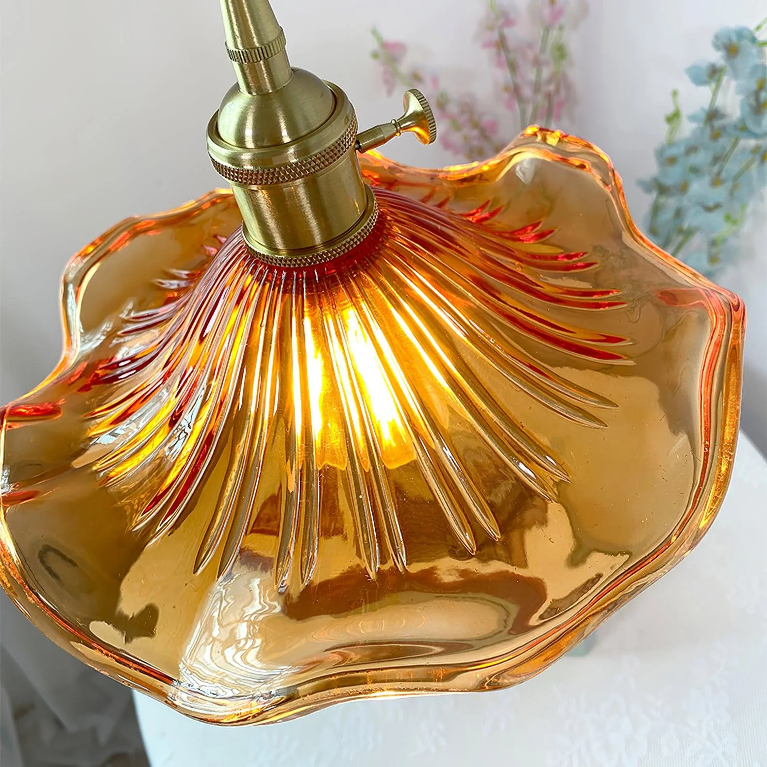 Glass Hibiscus Flower Swag Light - Image 19