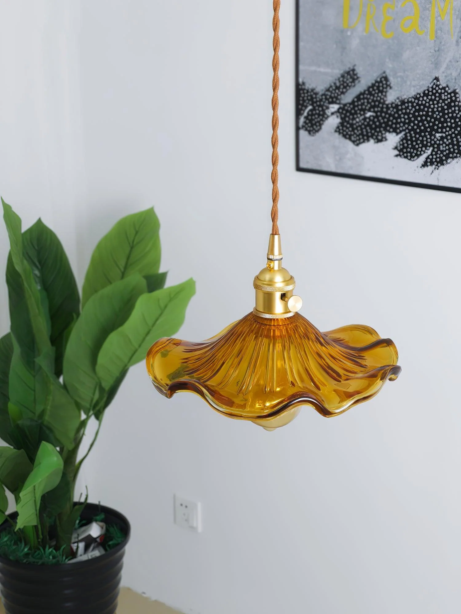 Glass Hibiscus Flower Swag Light - Image 29