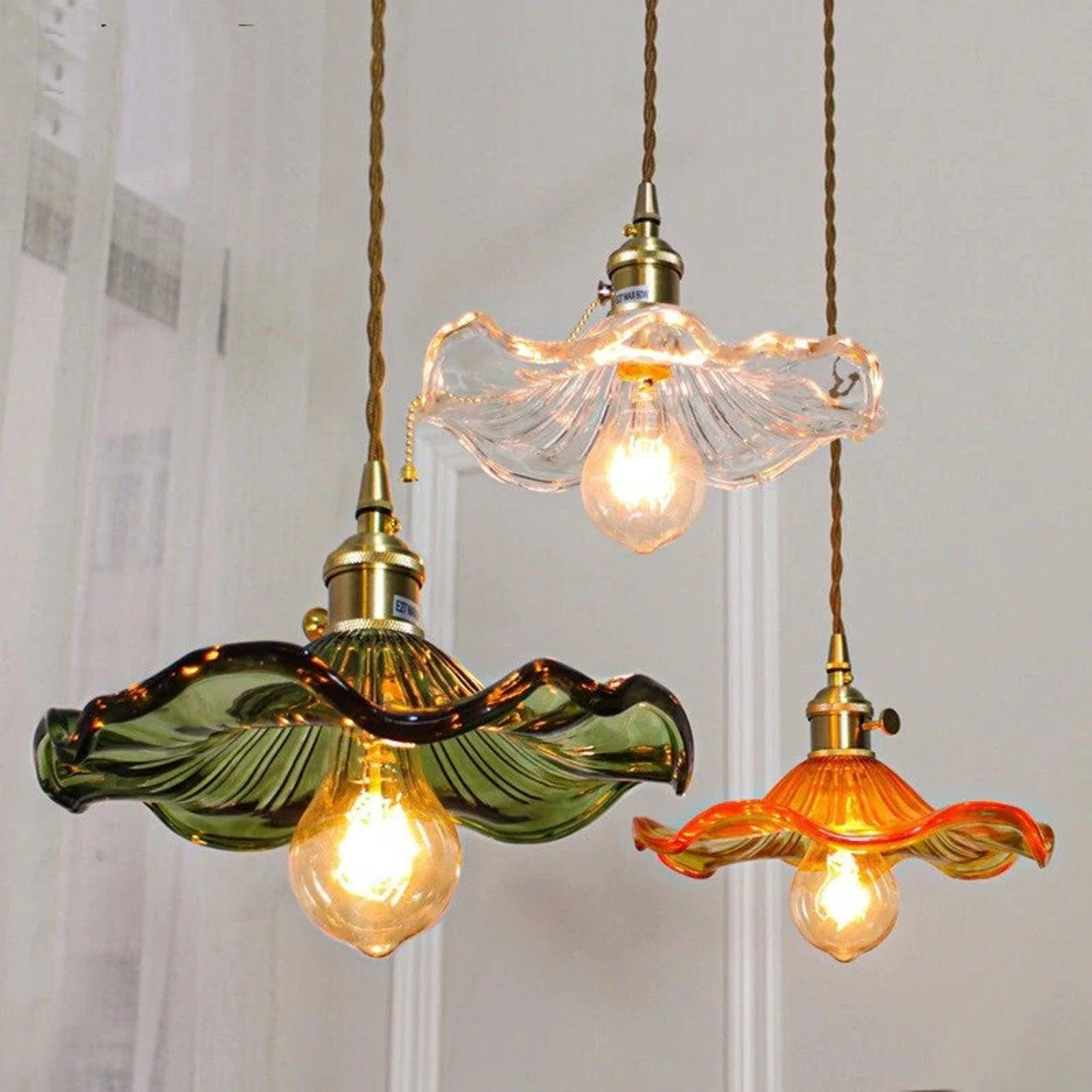Glass Hibiscus Flower Swag Light - Image 41