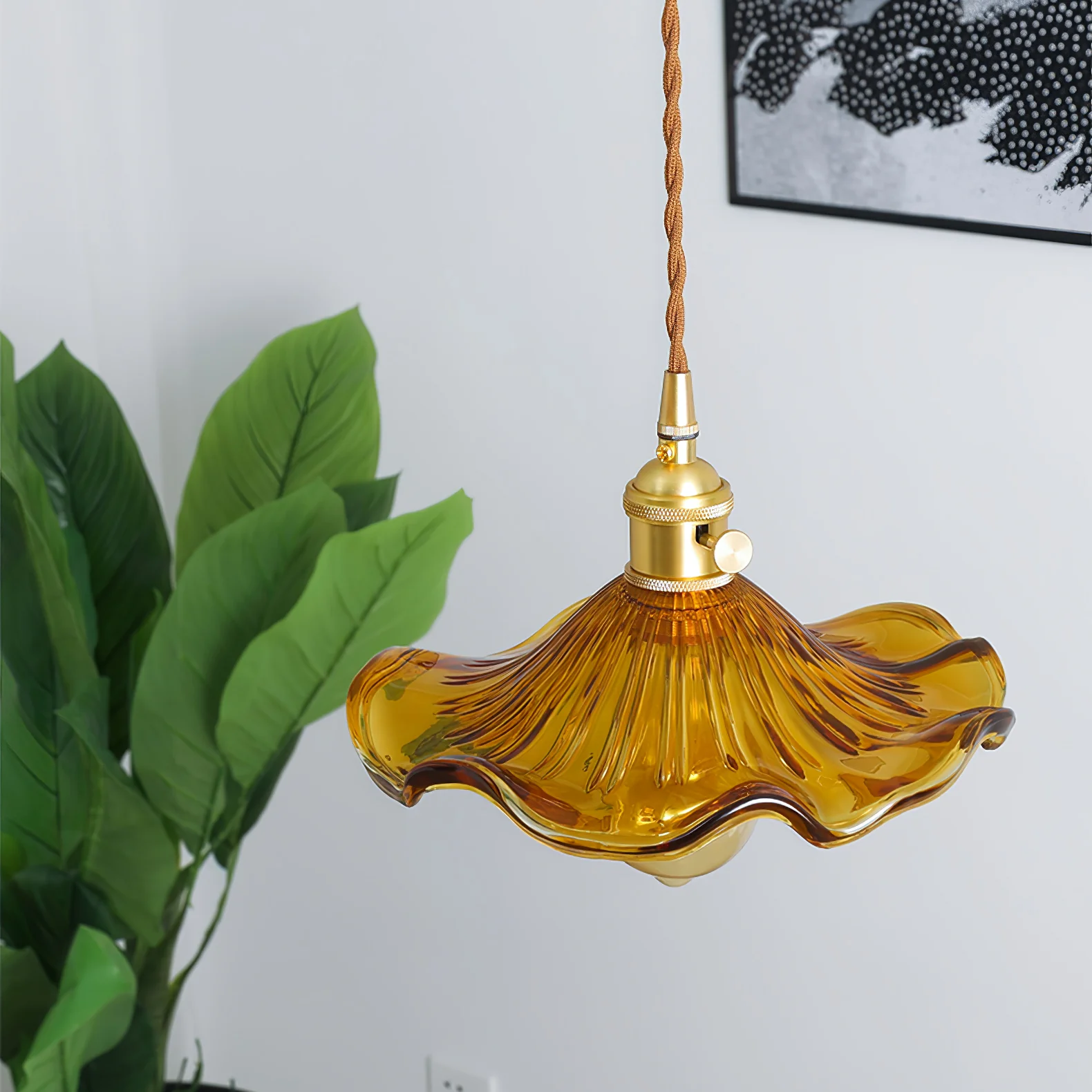 Glass Hibiscus Flower Swag Light - Image 44