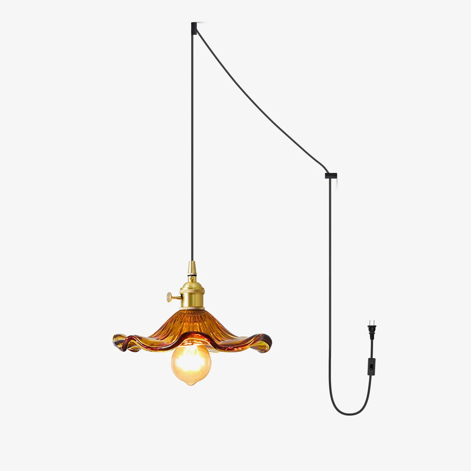 Glass Hibiscus Flower Swag Light - Image 48