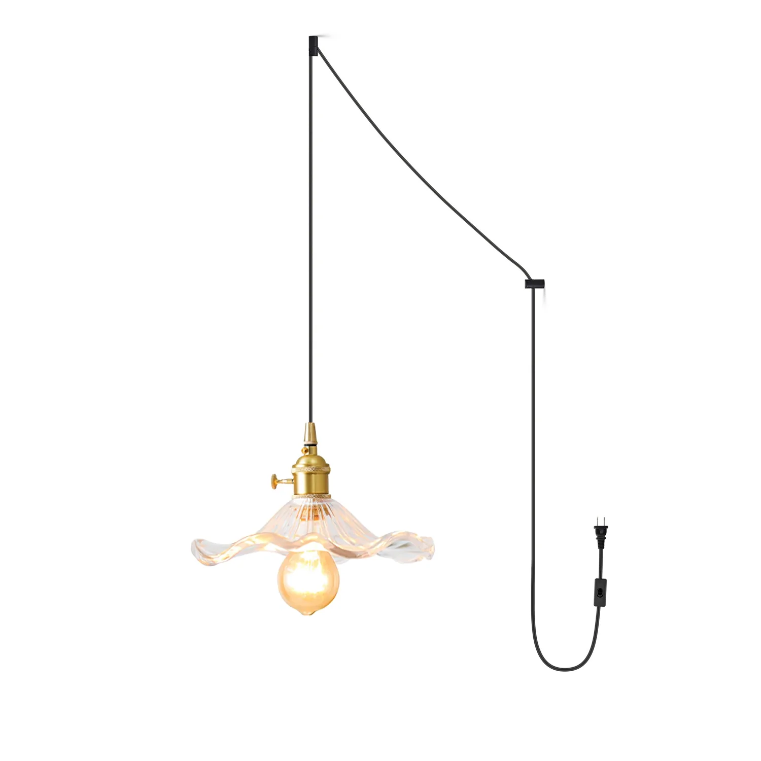 Glass Hibiscus Flower Swag Light - Image 55