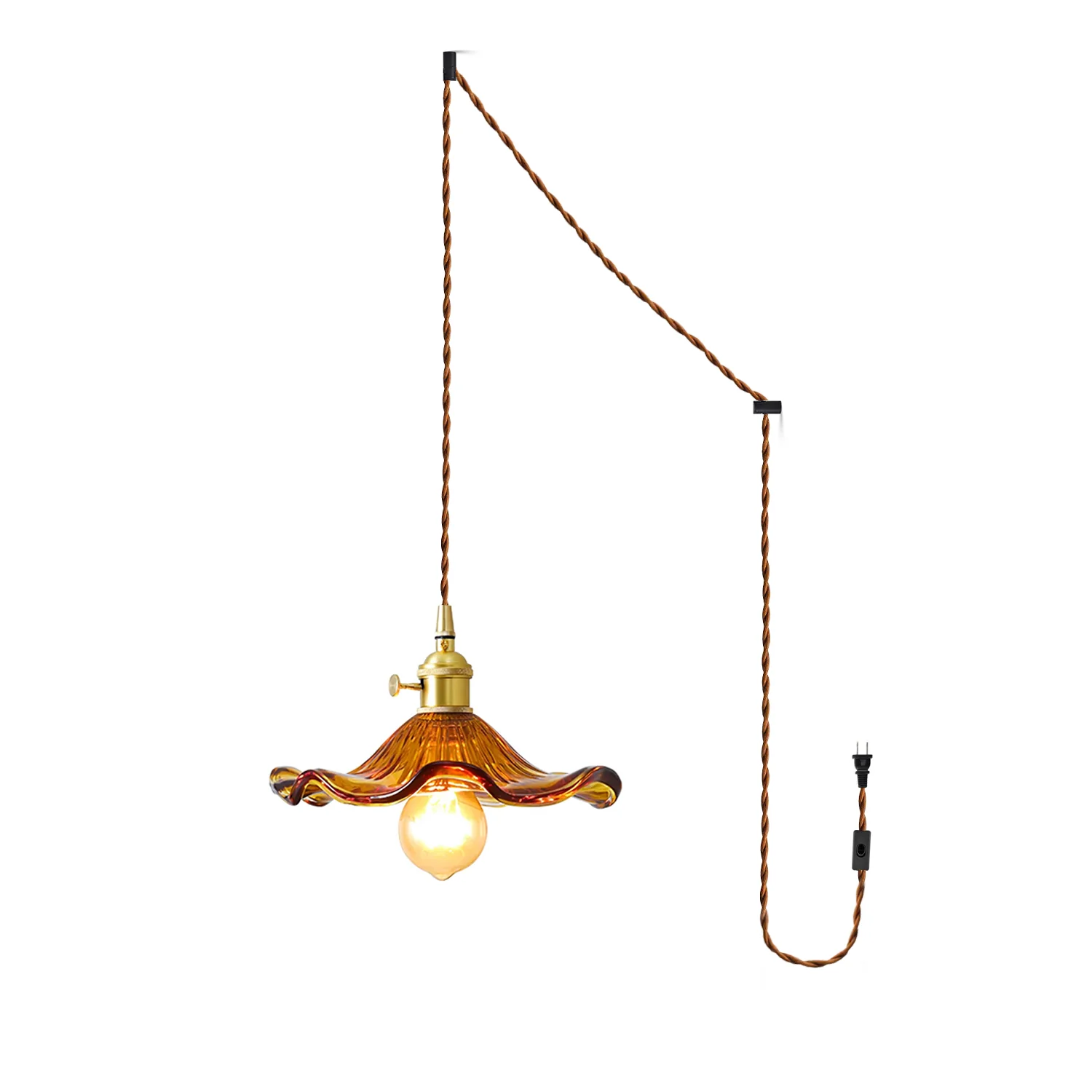 Glass Hibiscus Flower Swag Light - Image 58