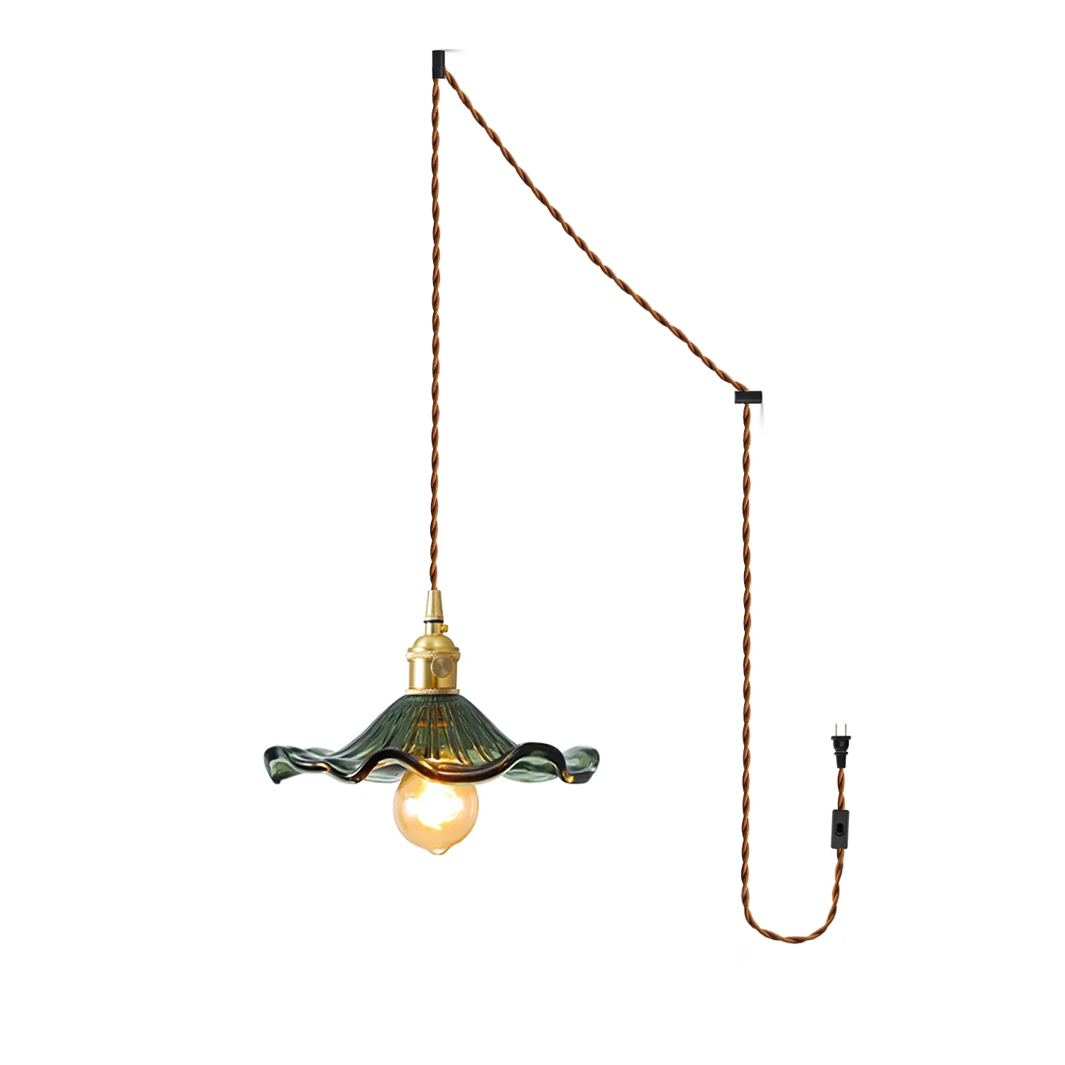 Glass Hibiscus Flower Swag Light - Image 59