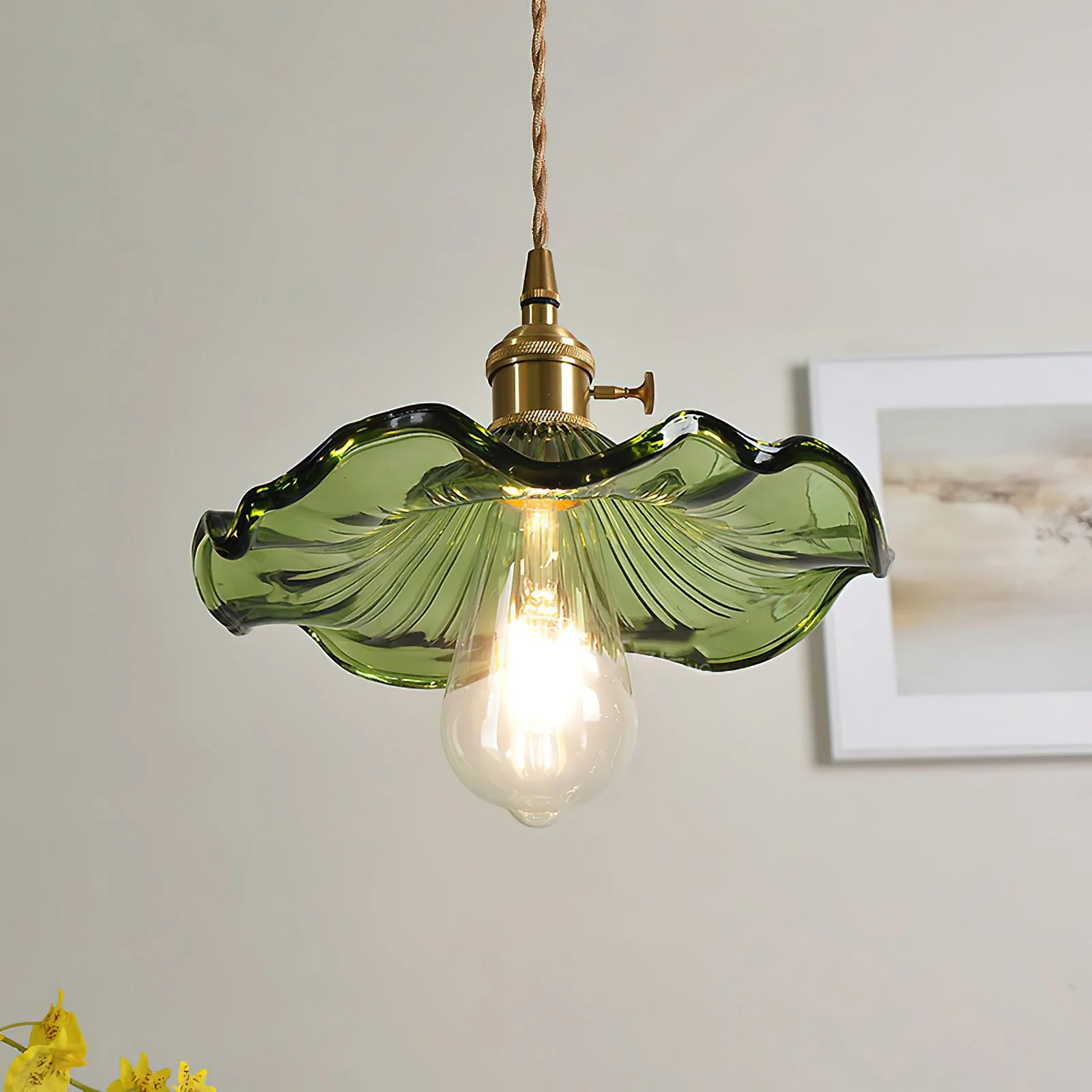 Glass Hibiscus Flower Swag Light - Image 6