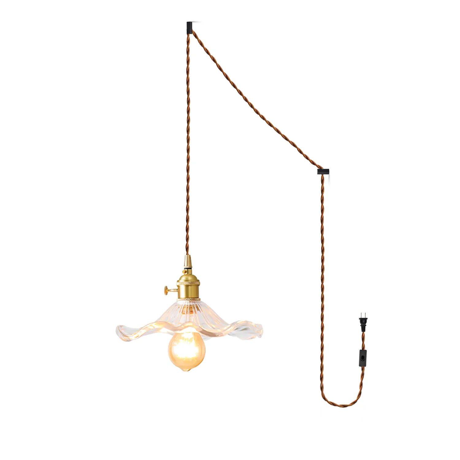 Glass Hibiscus Flower Swag Light - Image 60