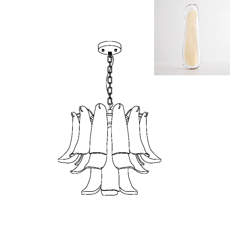 Murano Glass Leaf Chandelier - Image 101