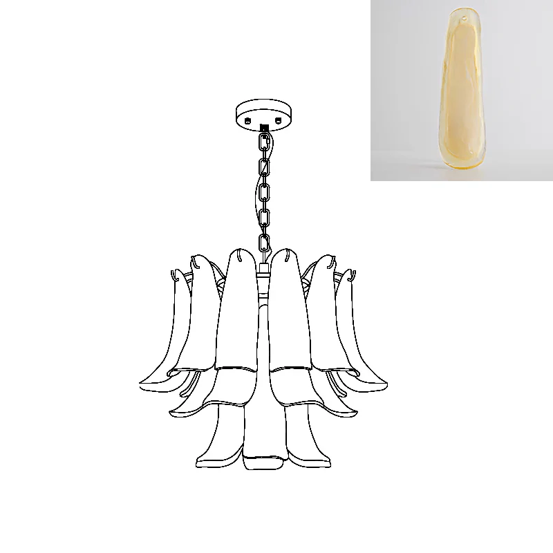 Murano Glass Leaf Chandelier - Image 105