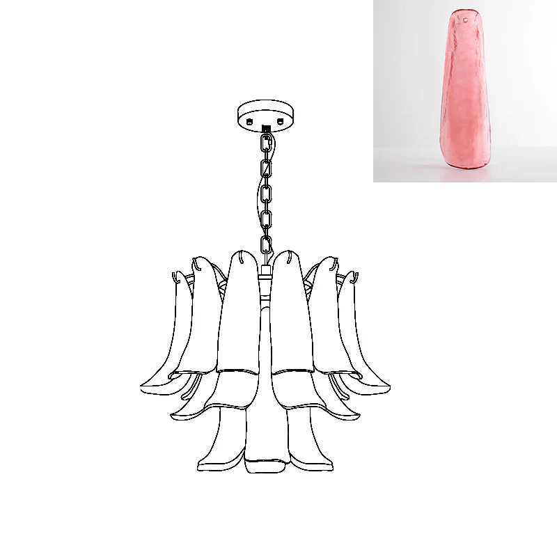 Murano Glass Leaf Chandelier - Image 107
