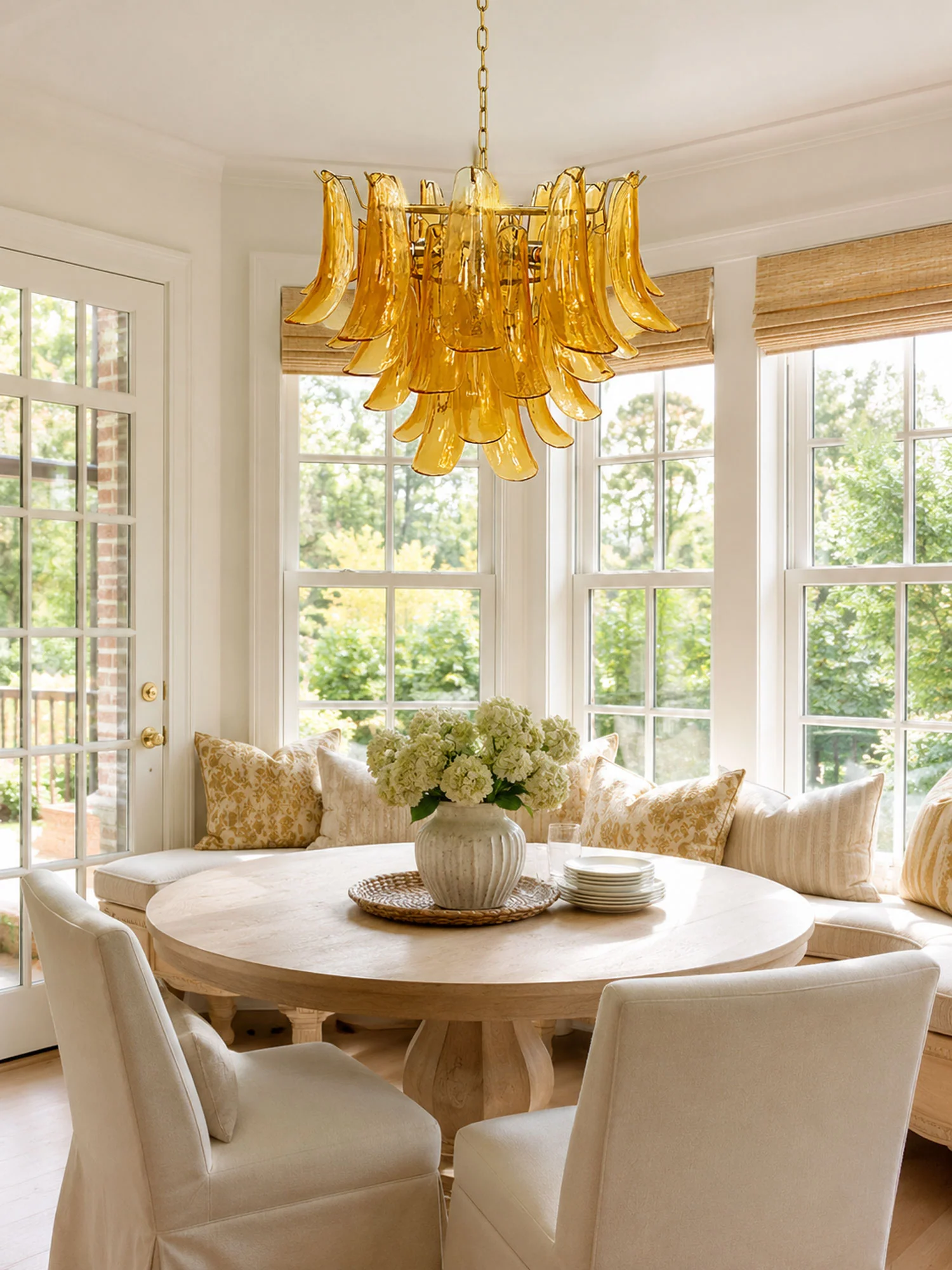 Murano Glass Leaf Chandelier - Image 3