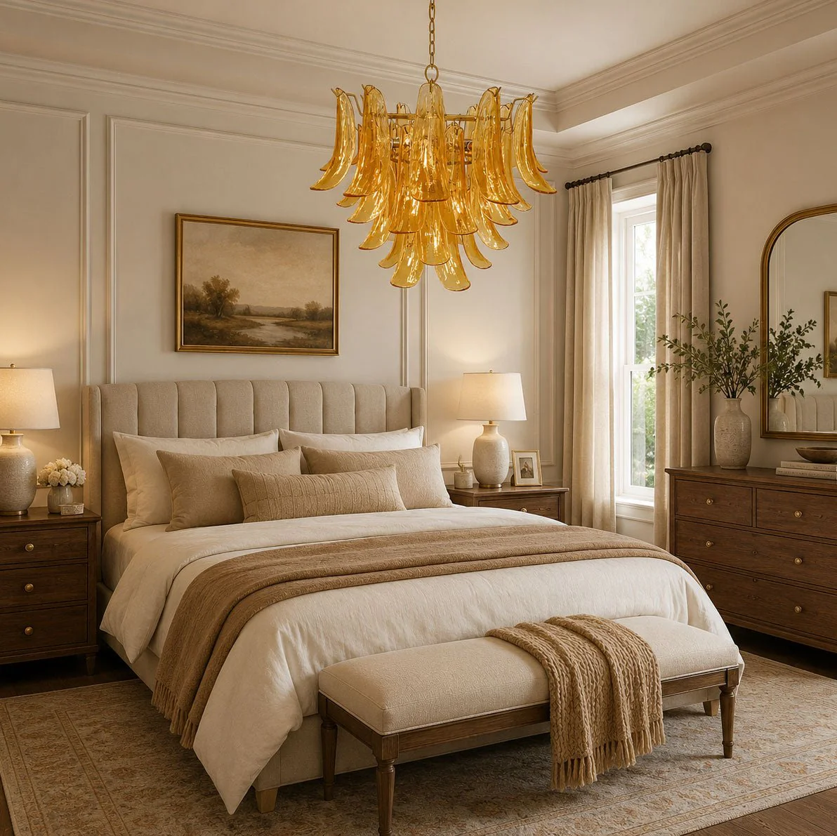 Murano Glass Leaf Chandelier - Image 4