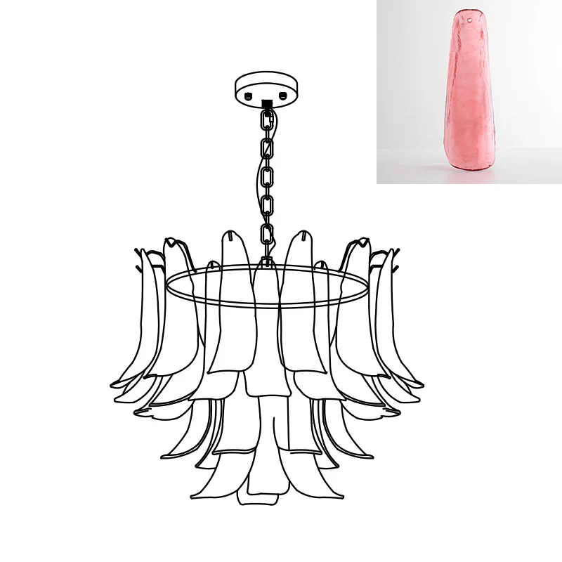 Murano Glass Leaf Chandelier - Image 85