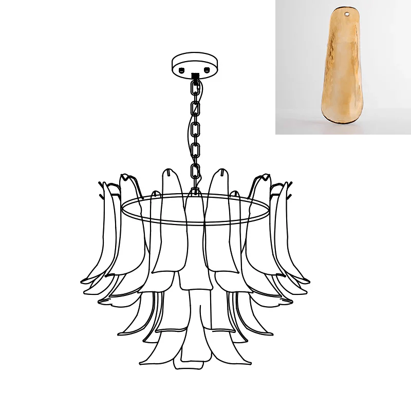Murano Glass Leaf Chandelier - Image 88