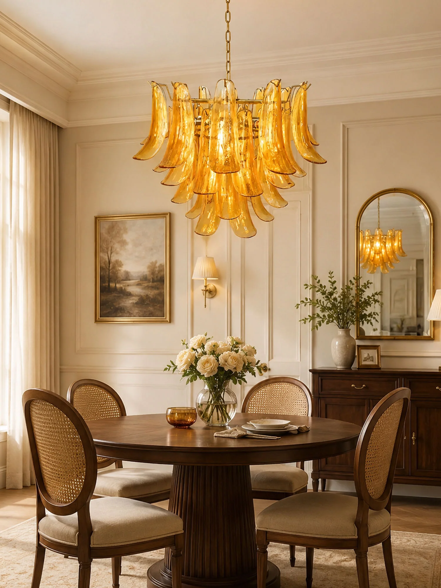 Murano Glass Leaf Chandelier - Image 9