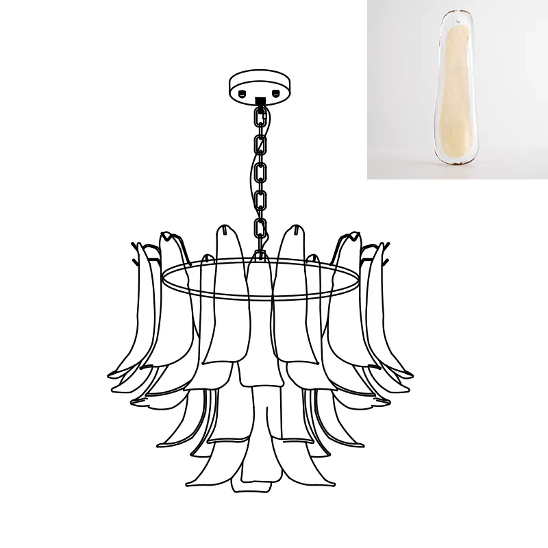Murano Glass Leaf Chandelier - Image 90