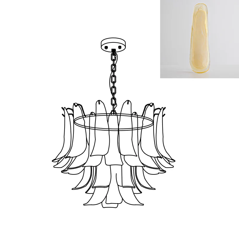 Murano Glass Leaf Chandelier - Image 94
