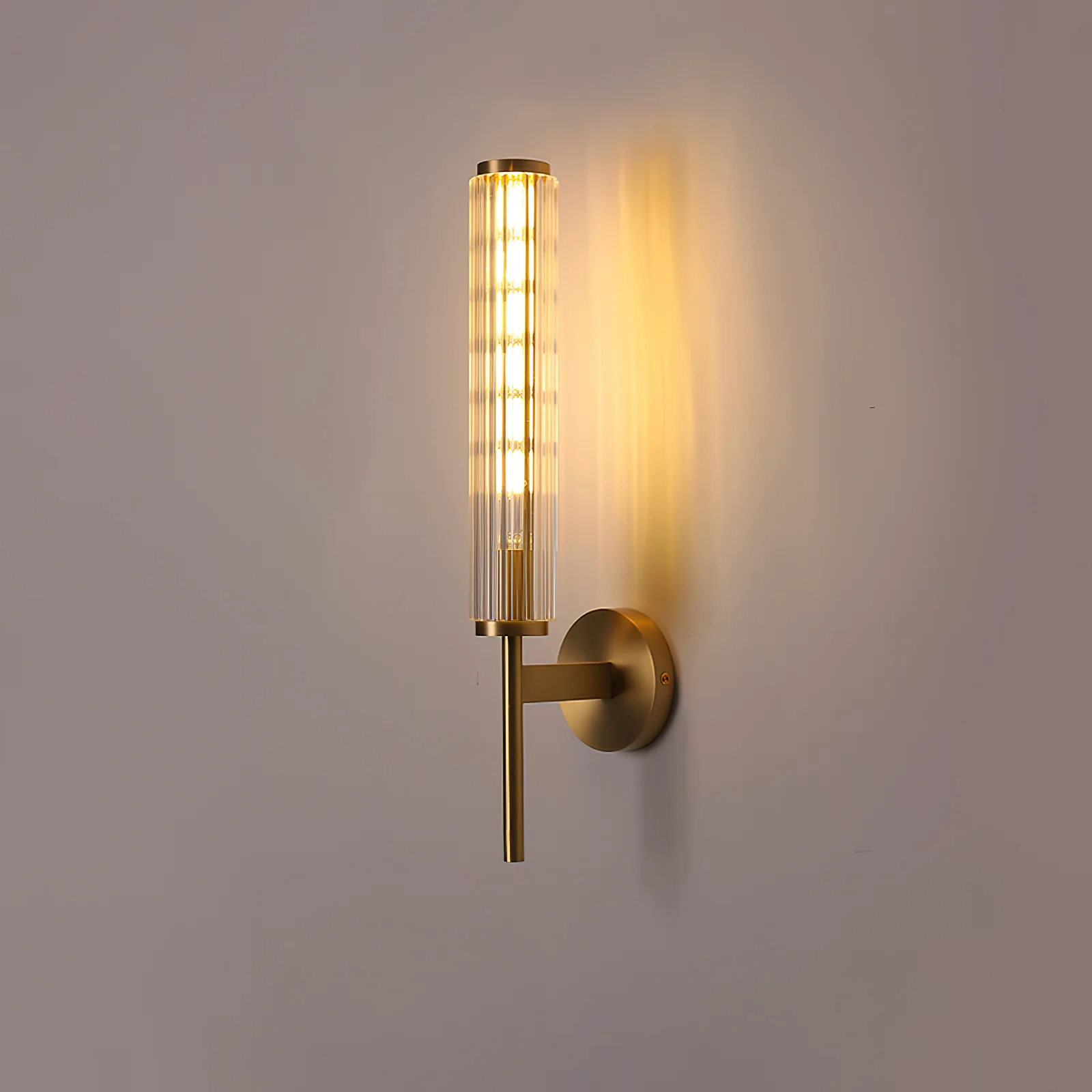 Glass Linear Brass Wall Light - Image 17
