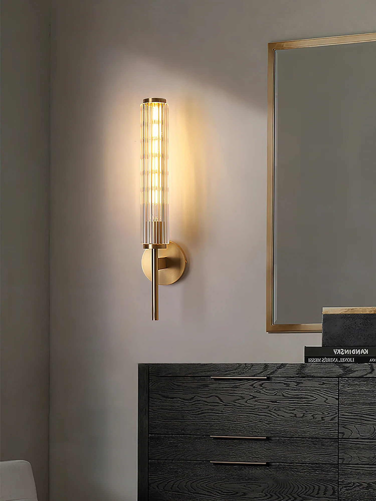 Glass Linear Brass Wall Light - Image 5