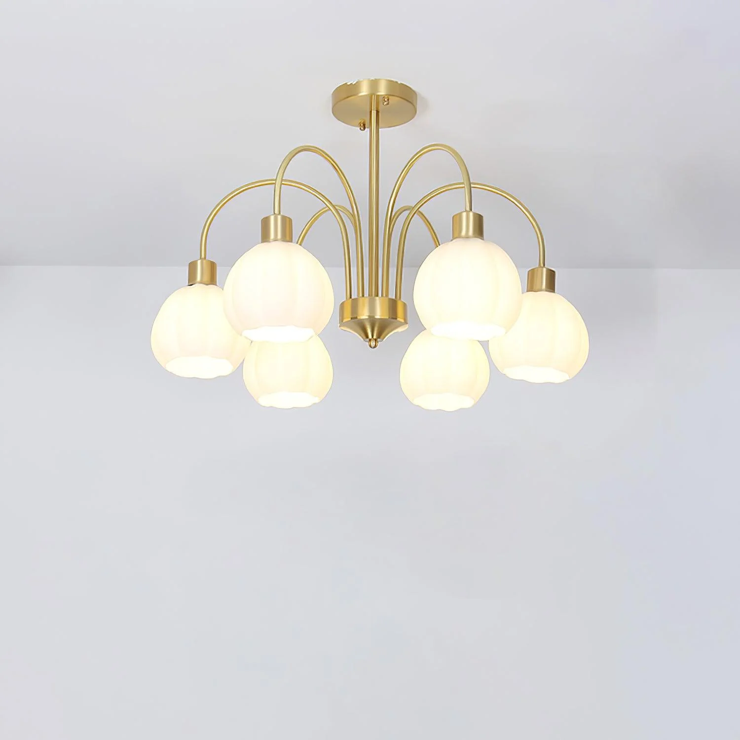 Glass Pumpkin Gold Chandelier - Image 10