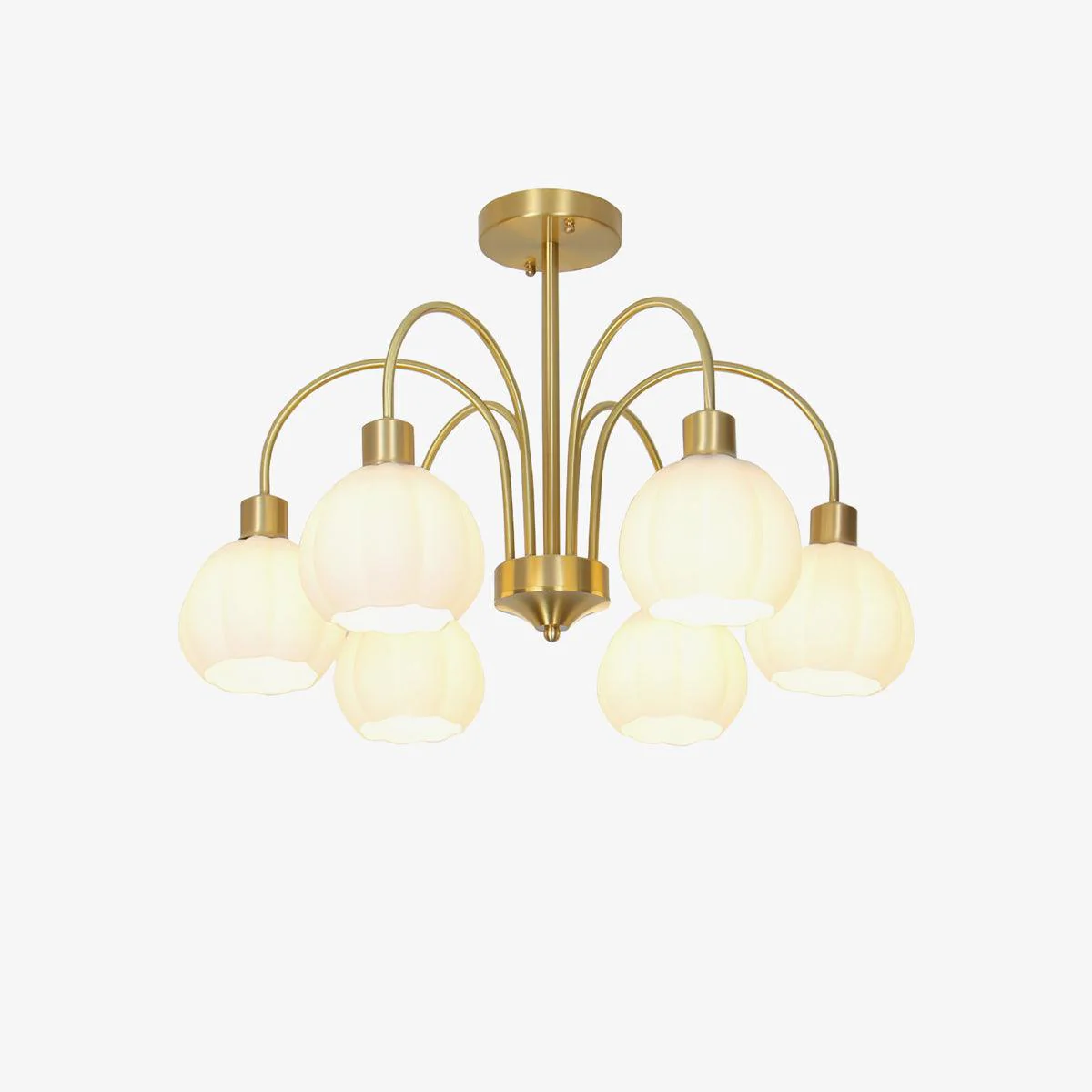 Glass Pumpkin Gold Chandelier - Image 15