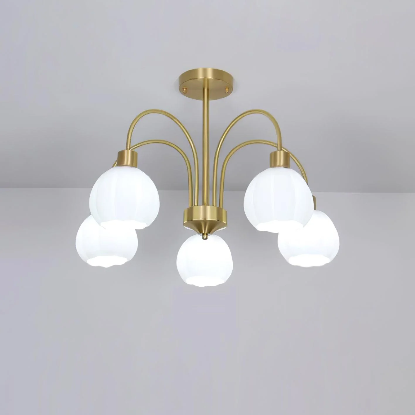 Glass Pumpkin Gold Chandelier - Image 23
