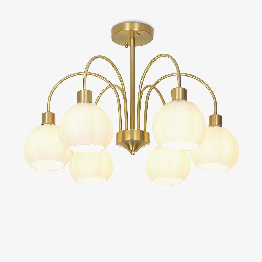 Glass Pumpkin Gold Chandelier - Image 24