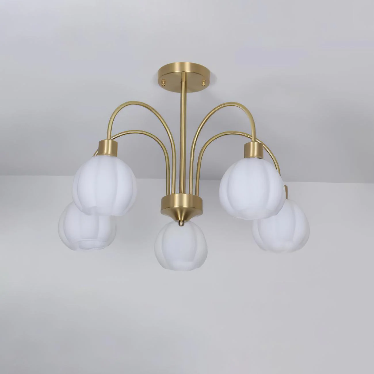 Glass Pumpkin Gold Chandelier - Image 25