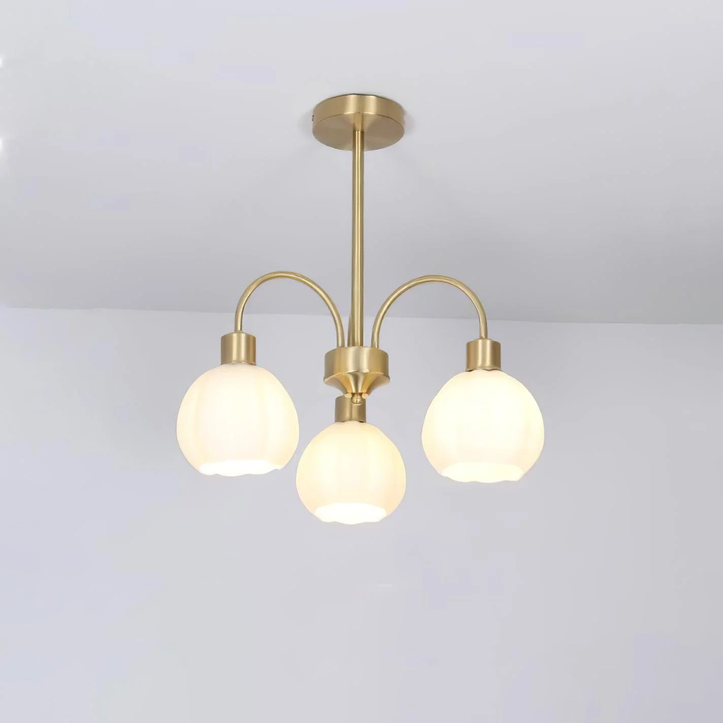 Glass Pumpkin Gold Chandelier - Image 26