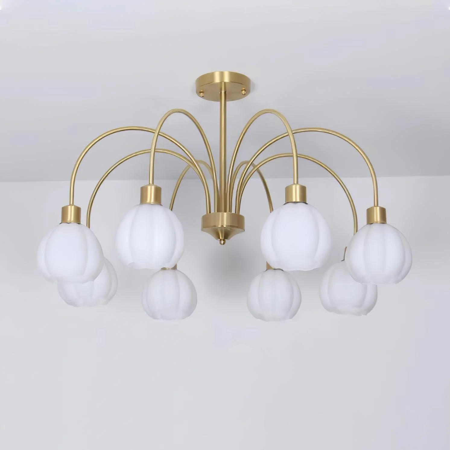 Glass Pumpkin Gold Chandelier - Image 28