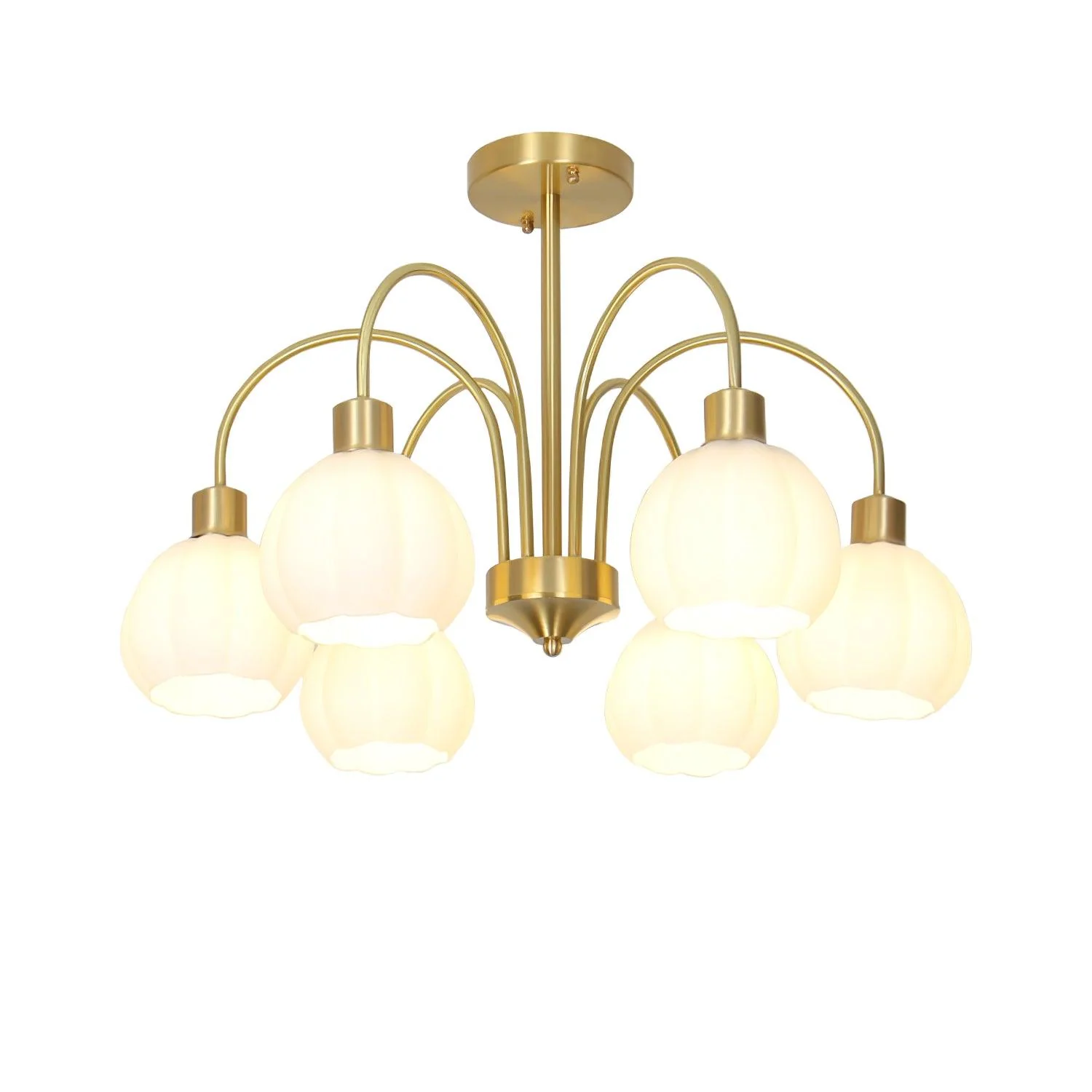 Glass Pumpkin Gold Chandelier - Image 29