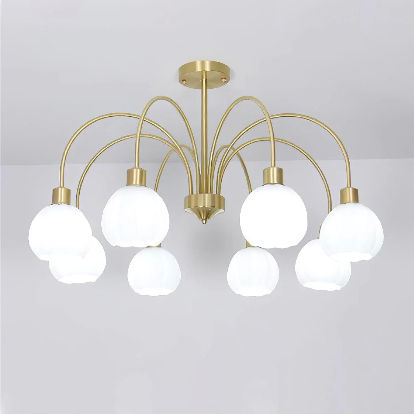 Glass Pumpkin Gold Chandelier - Image 8