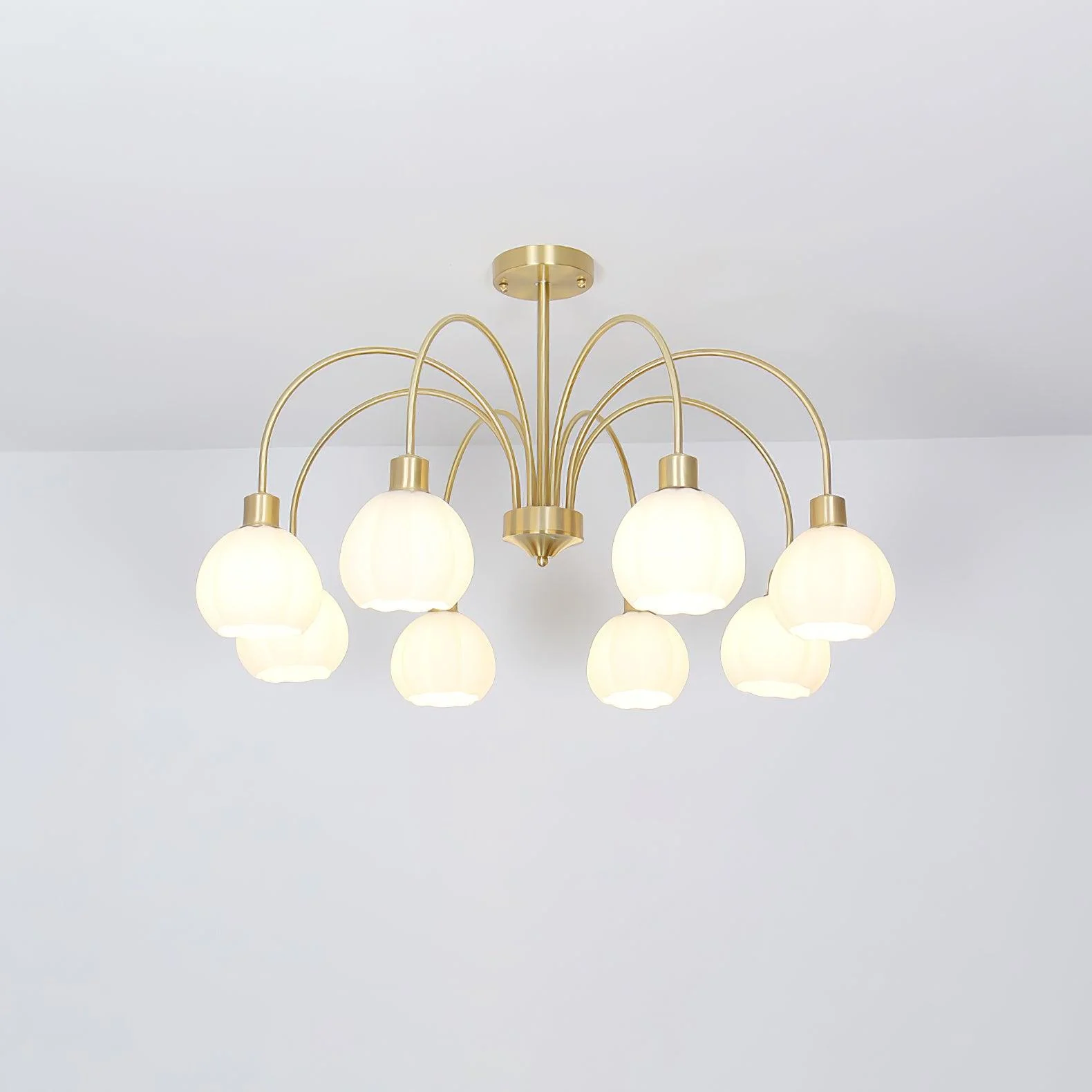 Glass Pumpkin Gold Chandelier - Image 9