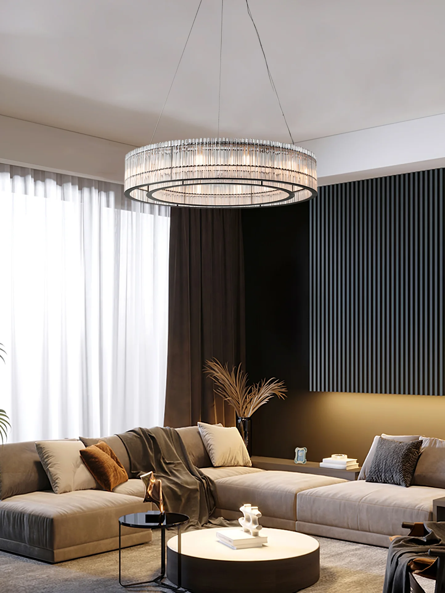 Glass Tube Ring Chandelier - Image 16