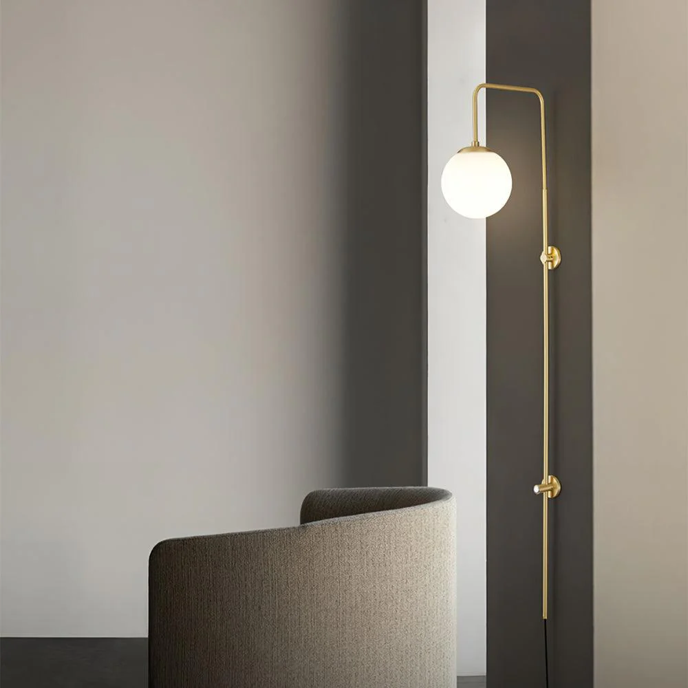 Globe Brass Plug-in Wall Sconce - Image 14