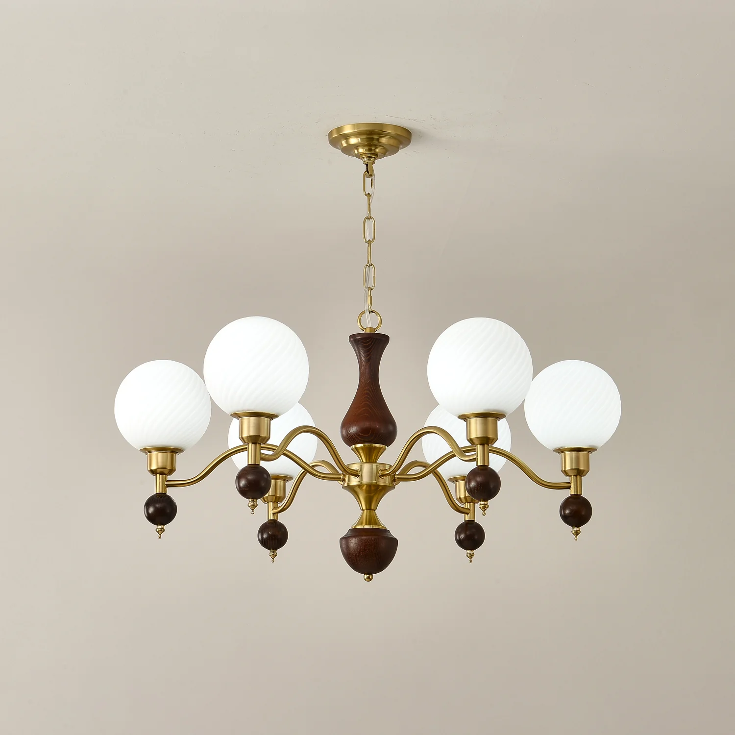 Globe Orb Wood Chandelier - Image 14