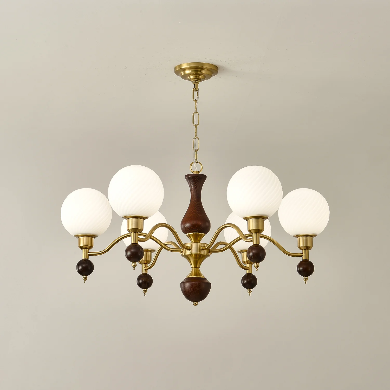 Globe Orb Wood Chandelier - Image 19