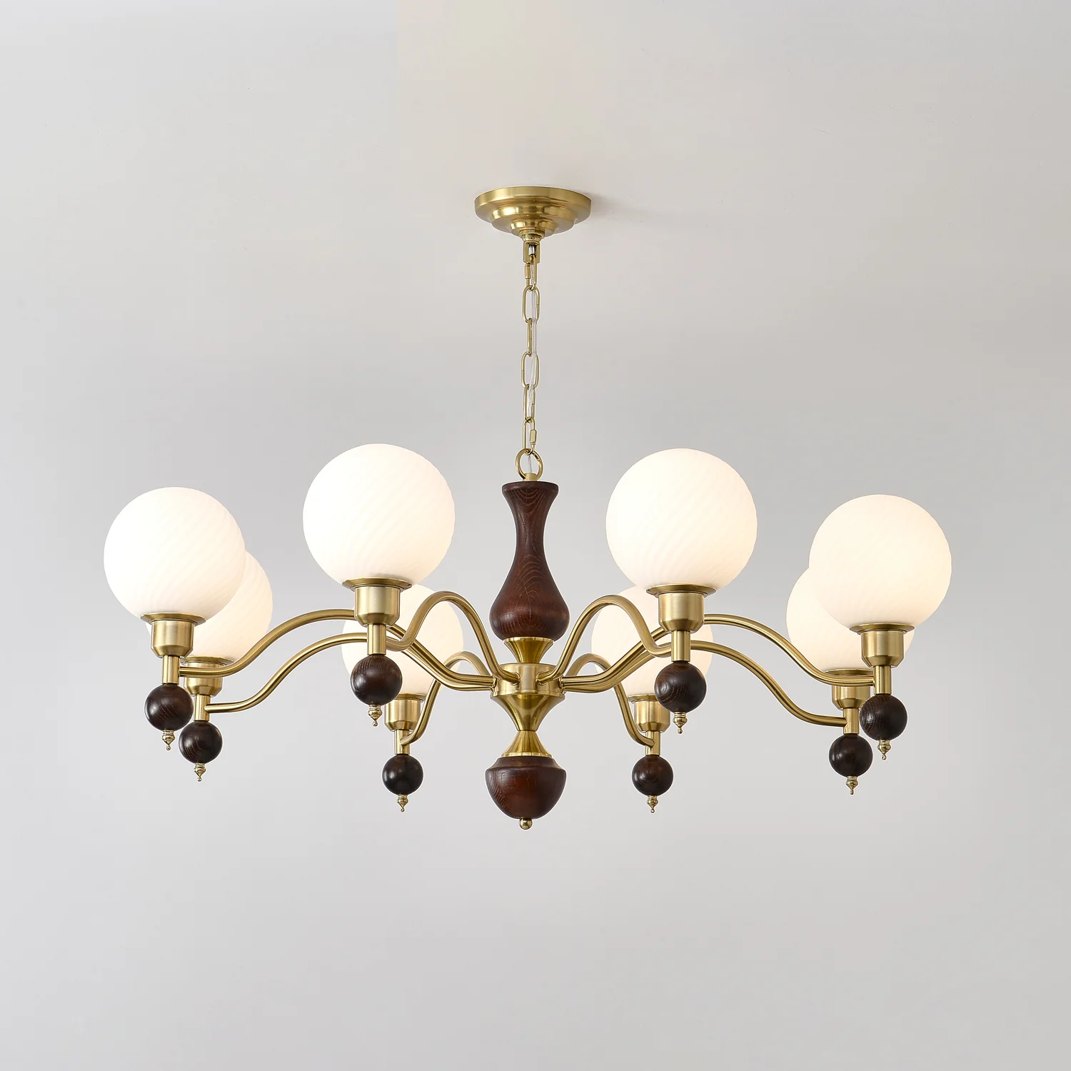 Globe Orb Wood Chandelier - Image 2